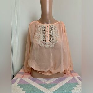 Forever 21 peach peasant blouse